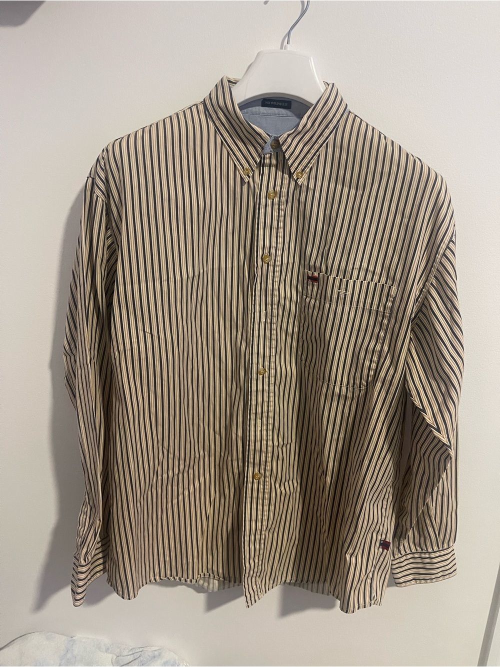 Bugle Boy Beige Shirt with Black Stripes